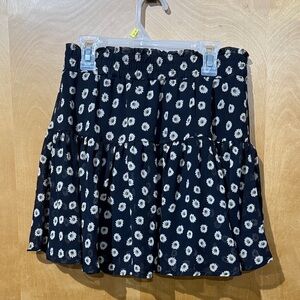 B Jewel Black and White Floral Mini Skirt